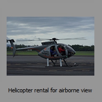 Helicopter rental for airborne view